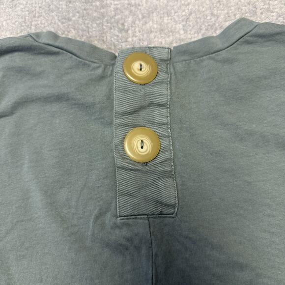 Zara Dress Womens Small Green Casual Loose Cotton T Shirt Military Army Buttons - Picture 10 of 10